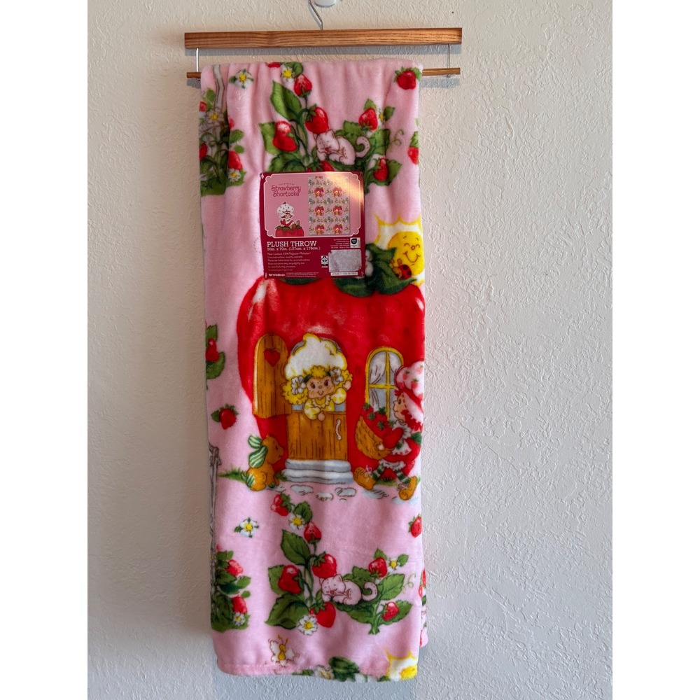 Strawberry Shortcake Pink Plush Throw Blanket 50x70 Jay Franco & Sons New